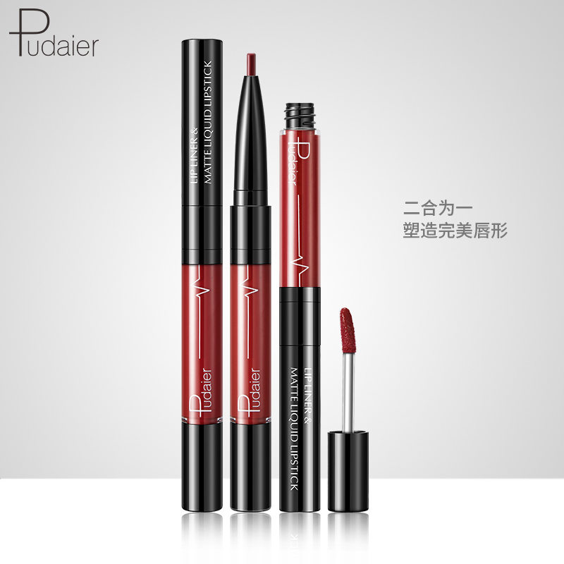 16 Colors Waterproof Dual End Liquid Lipstick Matte Lip Liner Lip gloss Lip Makeup Private Label Custom Logo OEM