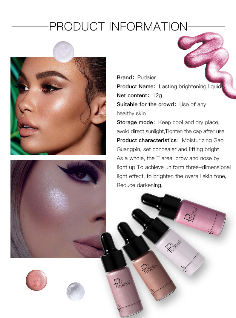 12 Color Cosmetics Liquid Highlighter Face Makeup Waterproof Custom logo Long Lasting Beauty Blingbling Private Label Custom Logo OEM (2)