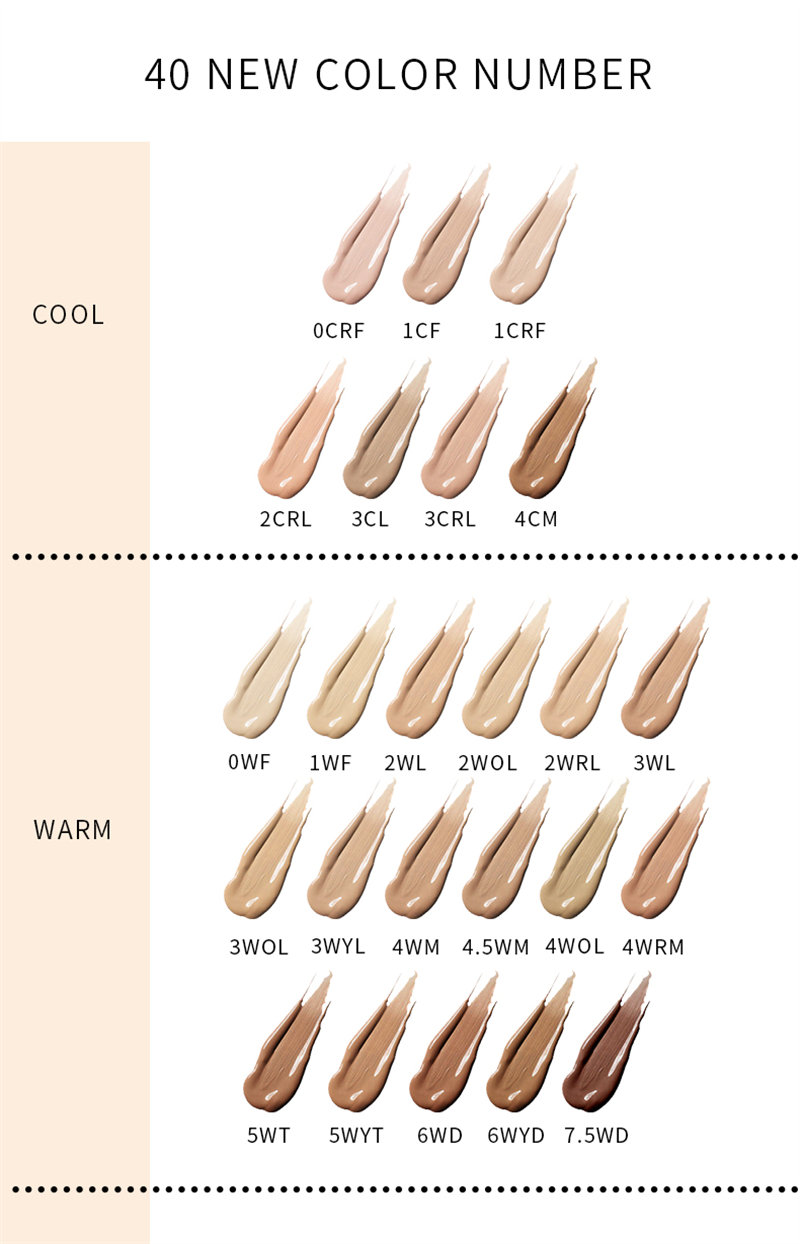 40 Color Cosmetics Foundation Full Coverage Private Label Waterproof Natural Makeup Liquid Wholesale Foundation Private Label Custom Logo OEM (7)