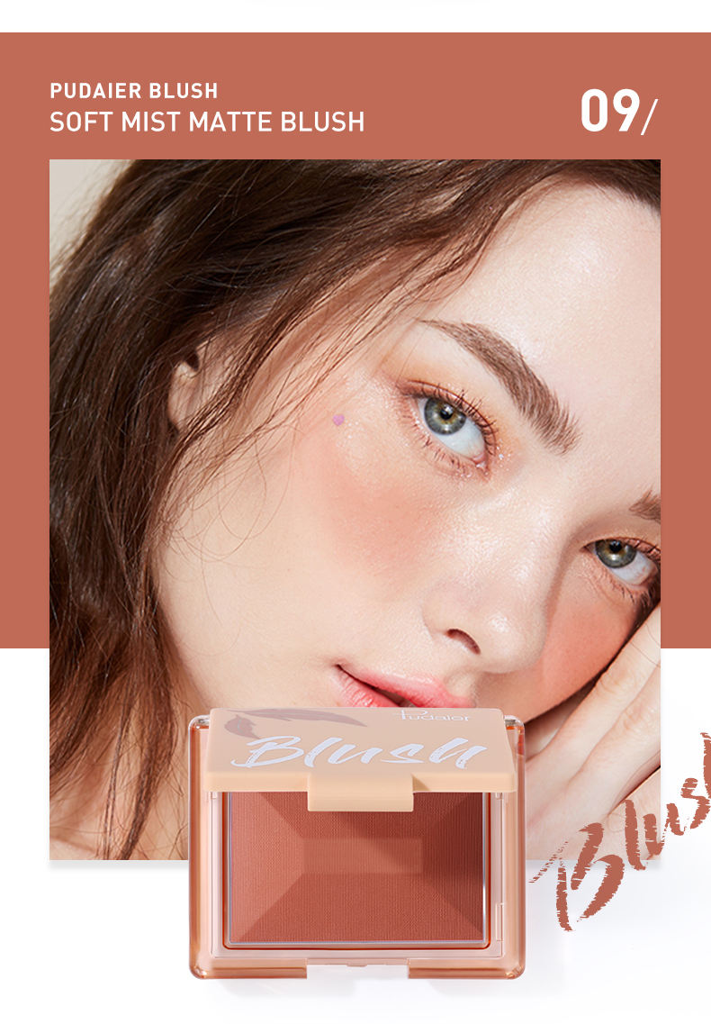 9 Colors Cheek Matte Blush Natural Compact Powder Blusher Makeup For Cheek+Lip+Eyeshadow Private Label Custom Logo OEM (9)