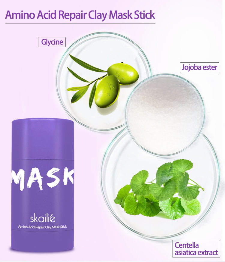 Amino Acid Repair Clay Mask Stick Pore Purifying Deep Cleansing Soothing Facial Treatment (4)