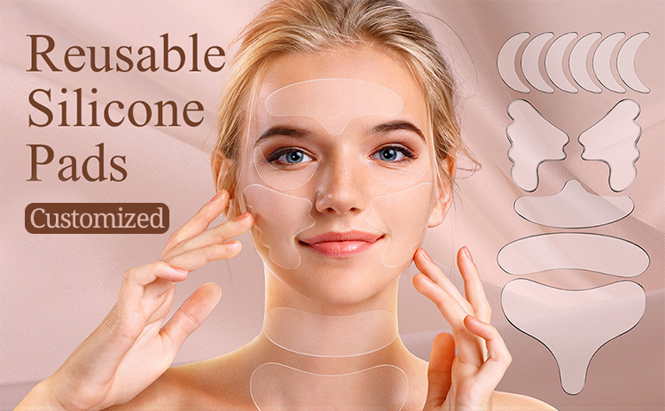 Eco-friendly Medical Grade Silicone Adhesive Anti Wrinkle Neck Décolleté Chest Forehead Pad Transparent Silicone Pad (1)