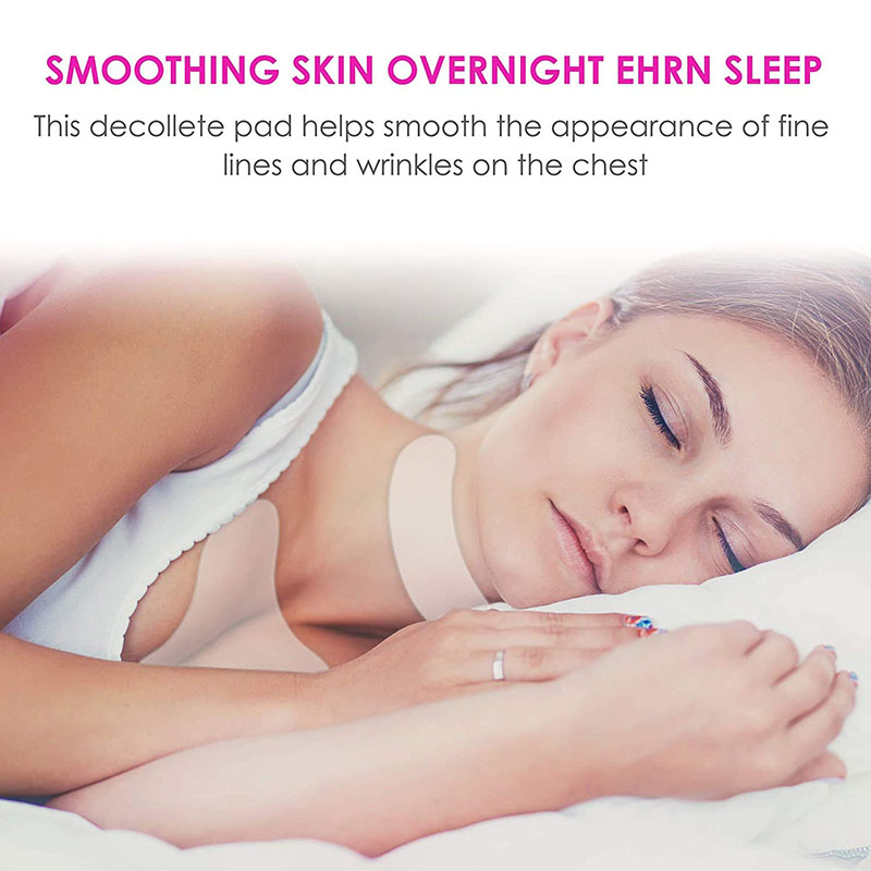 Eco-friendly Medical Grade Silicone Adhesive Anti Wrinkle Neck Décolleté Chest Forehead Pad Transparent Silicone Pad