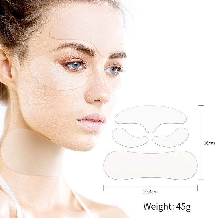Eco-friendly Medical Grade Silicone Adhesive Anti Wrinkle Neck Décolleté Chest Forehead Pad Transparent Silicone Pad (6)