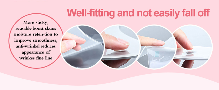 Eco-friendly Medical Grade Silicone Adhesive Anti Wrinkle Neck Décolleté Chest Forehead Pad Transparent Silicone Pad (9)