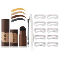 2022 New Eyebrow Powder &Hairline Powder Shadow, Eyebrow Stamp Shaping Kit With 10 Reusable Eye Brow Stencils Private Label Custom Logo OEM