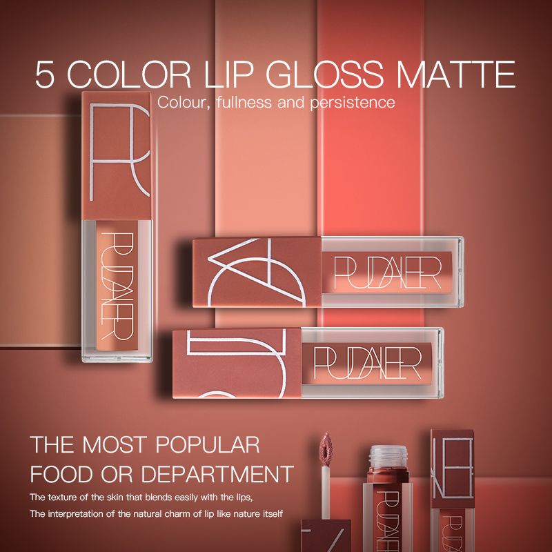 5 Colors  Waterproof Long lasting Matte Liquid Lipstick Nude Colors Lip gloss
